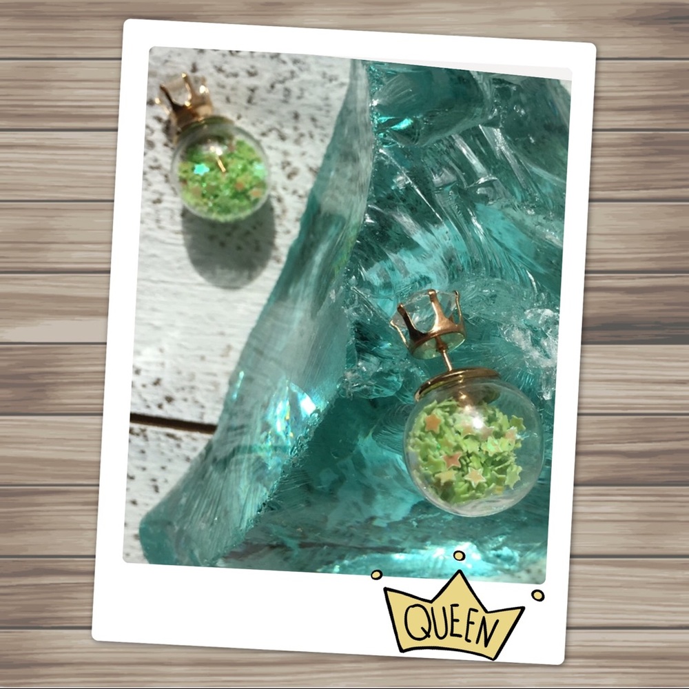 Green Star Double Stud Earrings